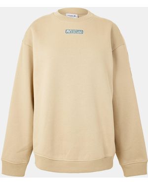 Lacoste Crew-Neck Logo Sweatshirt - Natural