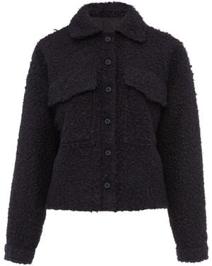 Phase Eight Blake Boxy Borg Teddy Texture Jacket - Black