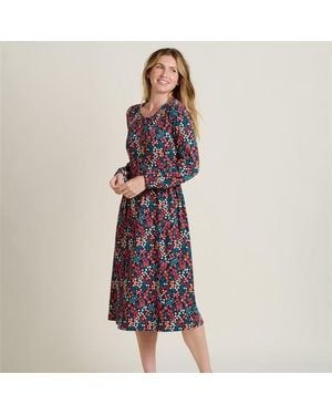 Brakeburn Winter Ditsy Midi Dress - Blue