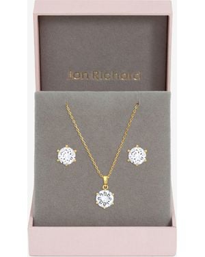 Jon Richard Plated Cubic Zirconia Pendant Box Set - Grey