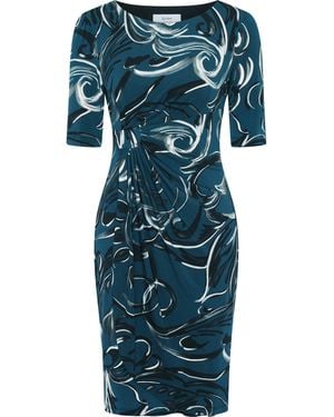 Gina Bacconi Yvonne Printed Jersey Dress - Blue