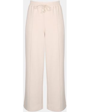 Biba Logo Open Hem Fleece Joggers - Natural