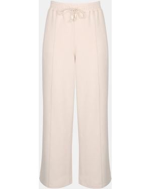 Biba Logo Open Hem Fleece Joggers - Natural