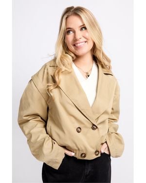 Little Mistress Diamond Quilted Lightweight Quilted Jacket - Natural