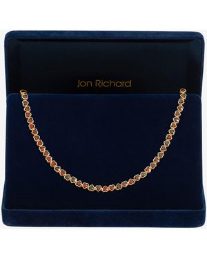 Jon Richard Plated Cubic Zirconia Heart Necklace - Blue