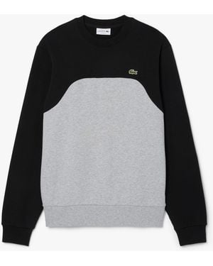 Lacoste Colour Block Cotton Fleece Sweatshirt - Black