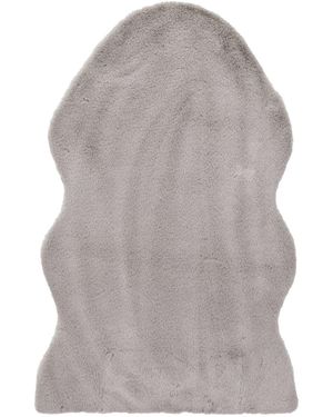 JVL Faux Fur Pelt Rug 60 X 90 Cm - Grey