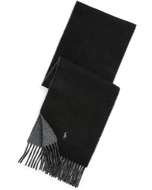 Polo Ralph Lauren Reversible Wool Blend Scarf - Black