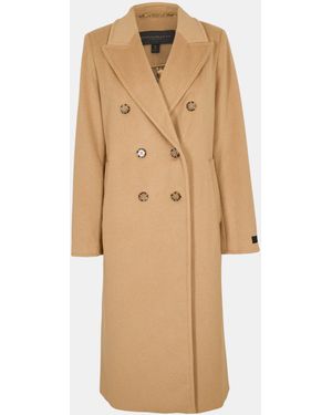 Donna Karan Dkaran Double Breasted Overcoat - Natural