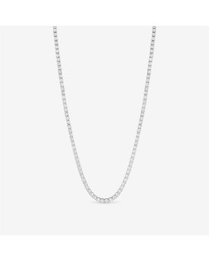 Jon Richard Rhodium Plated Cz Round Tennis Necklace - Metallic