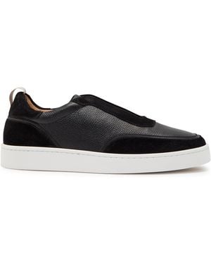 Aurélien Leisure Leather Low-Top Trainers - Black