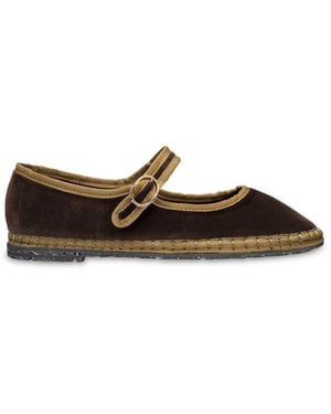 Flabelus Velvet Mary Jane - Brown