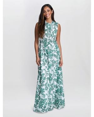 Gina Bacconi Roxanna Sleeveless Shired Top Dress - Blue