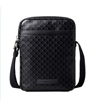Calvin Klein Aop Coated Crossbody Bag - Black