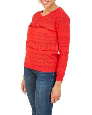 Yumi' Adult Ruffle Knitted Jumper - Red