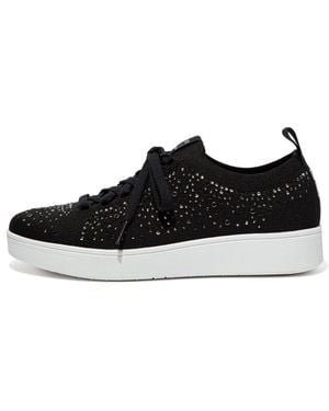 Fitflop Rally Ombre-Crystal Knit Trainers Size 7 - Black