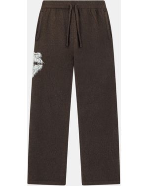 The Couture Club Fluffy Knit Joggers - Brown