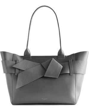 Ted Baker Knot Bow Faux Leather Large Shopper Bag - Black