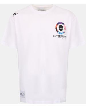 Loyalti Camo Skull Regular Fit T-Shirt - White