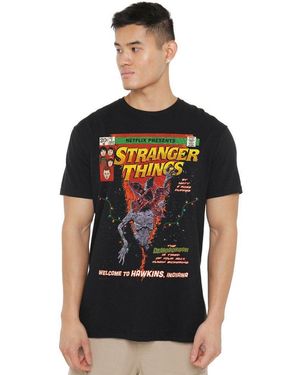 Stranger Things Welcome To Hawkins Comics T-Shirt - Black
