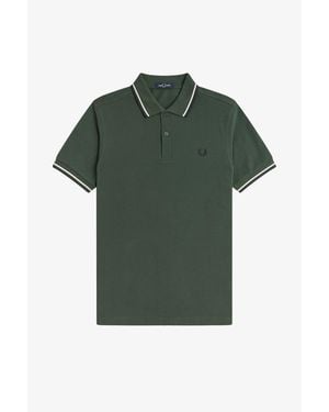 Fred Perry Short Sleeve Twin Tipped Polo Shirt - Green