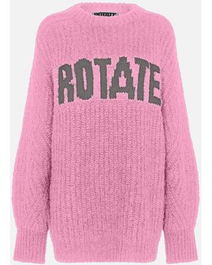 ROTATE BIRGER CHRISTENSEN Knitted Logo Jumper - Pink