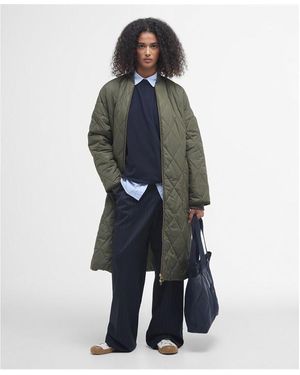 Barbour Rhea Diamond Quilted Longline Jacket - Multicolour