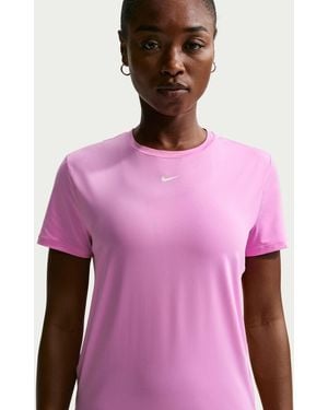 Nike Dri-Fit One Standard Fit Short-Sleeve Top - Pink