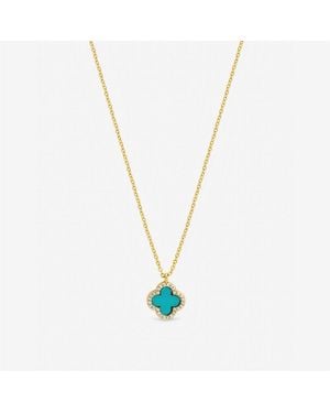 Jon Richard Plated And Clover Pendant Necklace - Metallic