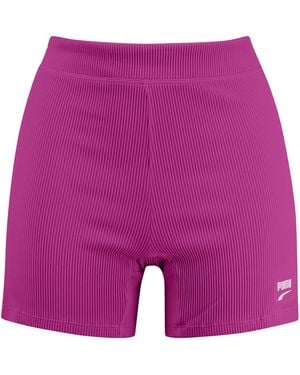 PUMA Ribbed Booty Shorts - Purple