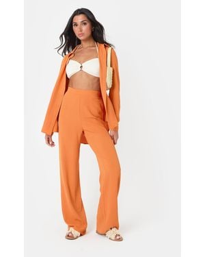 I Saw It First Soft Crepe Wide Leg Trousers - Orange