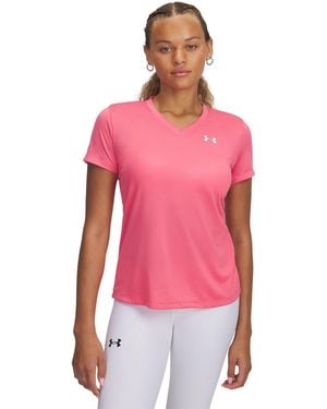 Under Armour Tech V-Neck Short Sleeve Frenzy Prime - Pink