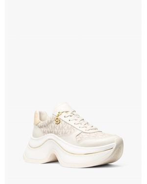 MICHAEL Michael Kors Mk Arla Leather And Suede Trainer - White