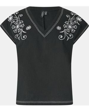 Vero Moda Dakota Short-Sleeve Blouse - Black