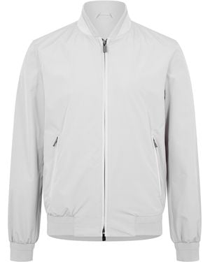 Pal Zileri Suede Trim Bomber Jacket - Blue