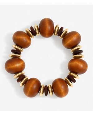 Mood Plated And Wood Orb Stretch Bracelet - Brown