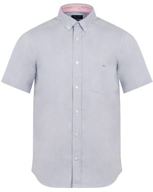 Eden Park Short Sleeved Cotton Shirt - Blue