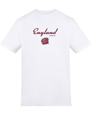 AWD Adults Printed England Rugby Fan Tee - White