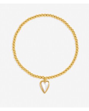 Jon Richard Plated Heart And Mother Of Pearl Bracelet - White