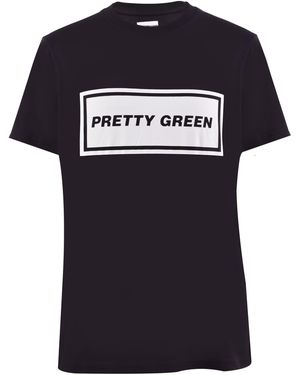Pretty Green Pg Text Logo Regular Fit T-Shirt - Black
