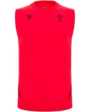 MACRON Wales Rugby Sleeveless Training Shirt 2025 Adults - Red