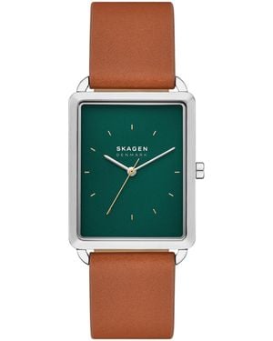 Skagen Hagen Three-Hand Leather Watch - White