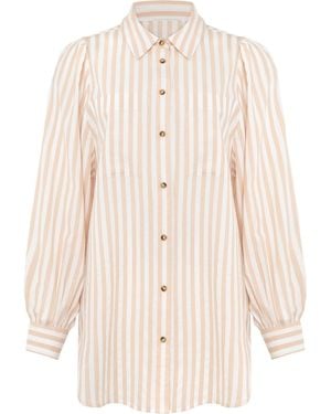 Phase Eight Vixen Stripe Collared Blouse - Natural