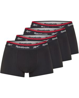 Reebok 4 Pack Boxer Shorts - Black