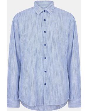 Peter Werth W Mallett Long Sleeve Plain Shirt - Blue