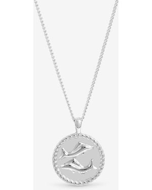 Simply Silver Sterling 925 Zodiac Pendant - White