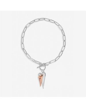 Inicio Sterling Plated Heart Bracelet - Brown