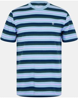 Original Penguin Regular Fit Stripe T-Shirt - Blue