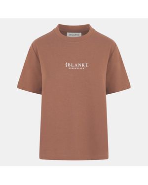 Blank Essentials Blank E Core Puff Print T-Shirt Ladies - Brown