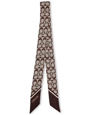 COACH Signature C Printed Silk Skinny - Metallic